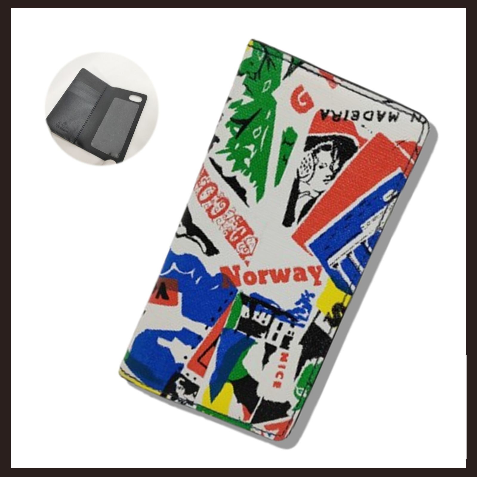 新品 未使用 ヴィヴィアンウエストウッド トラベルプリント 手帳型