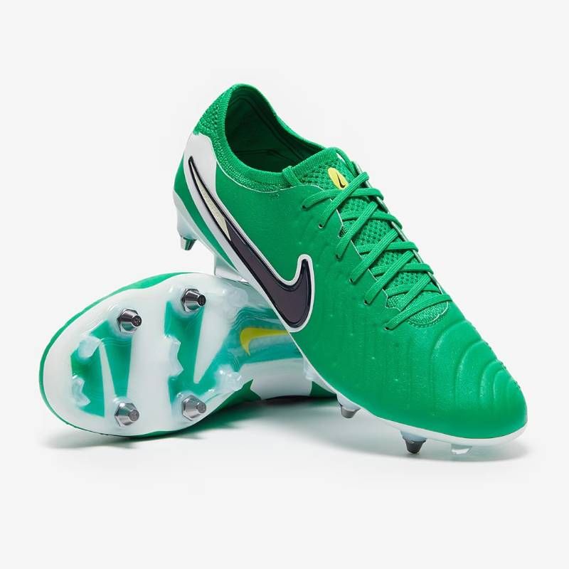 【新品未使用】Nike Tiempo ホワイト/グリーン スパイクシューズ NIKE ナイキ ティエンポ ミスティック V HG-E（ホワイト×グリーン