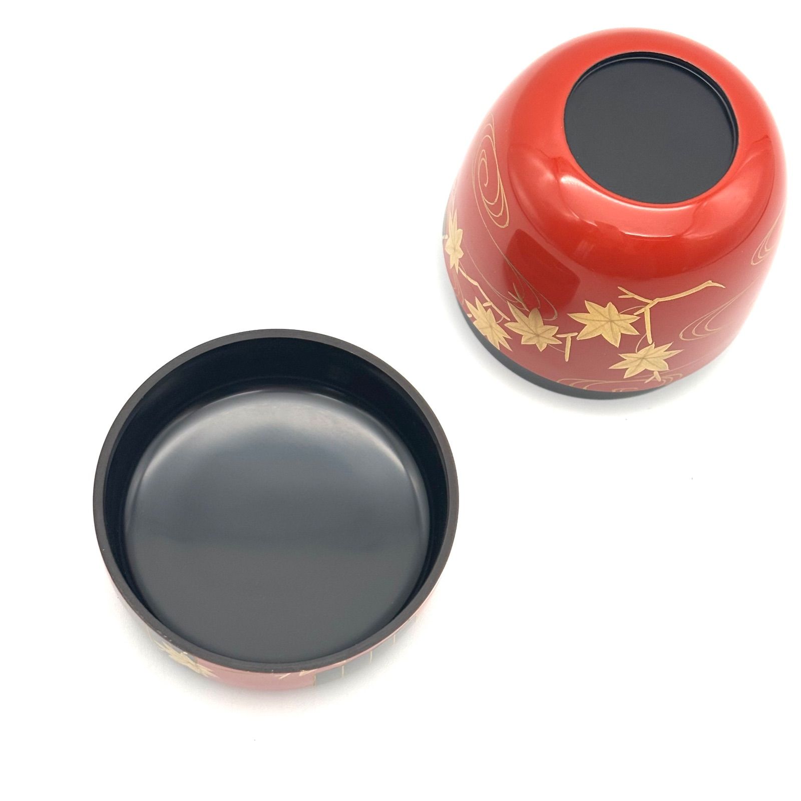 中村宗悦】朱塗花筏蒔絵 棗 /『未使用訳あり』茶道具 中棗 工芸品 漆芸