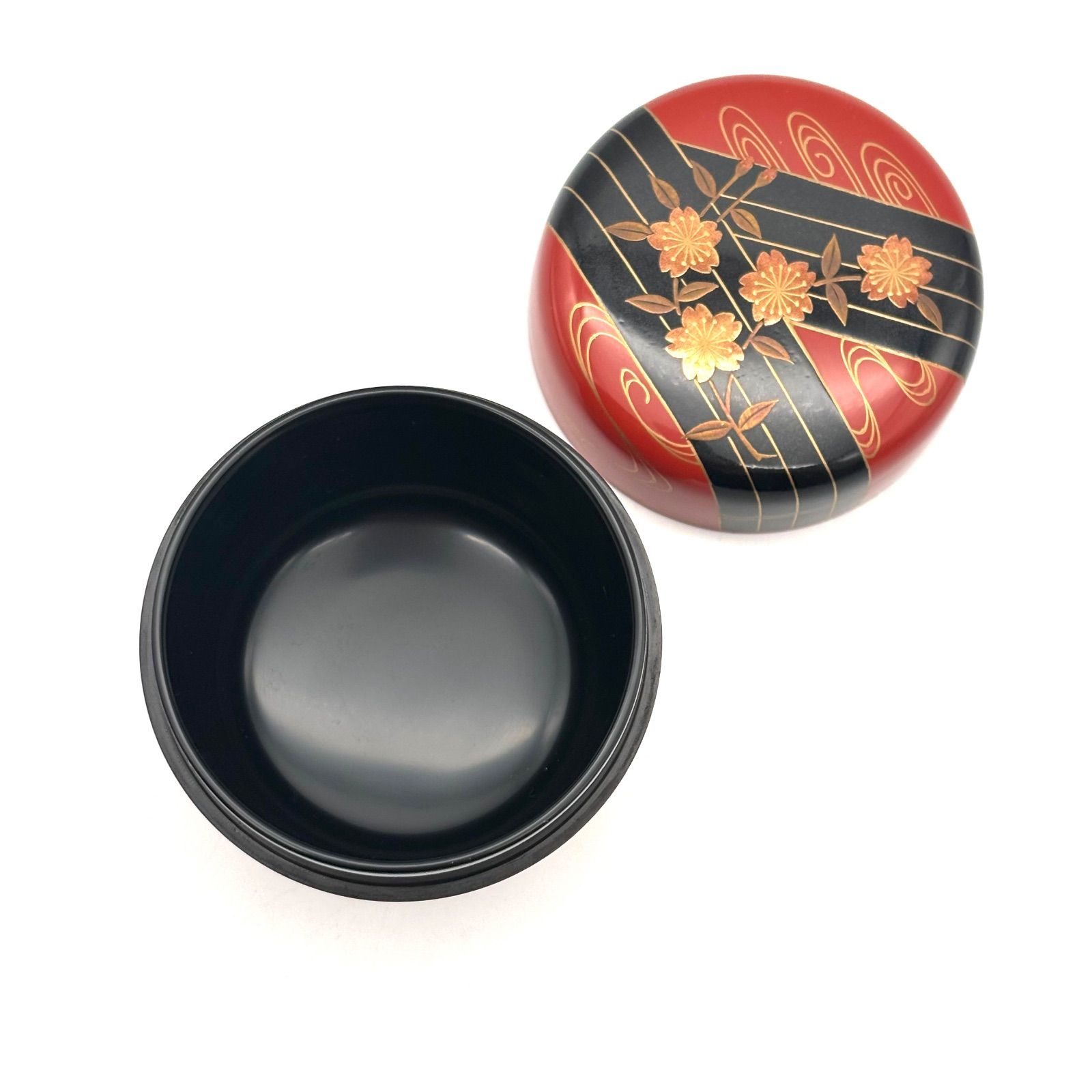 中村宗悦】朱塗花筏蒔絵 棗 /『未使用訳あり』茶道具 中棗 工芸品 漆芸