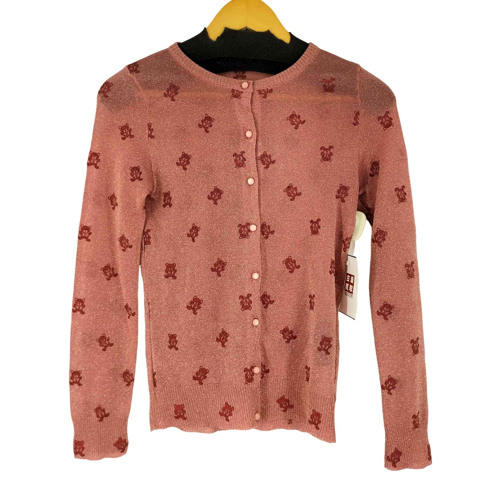 ヒステリックグラマー HYSTERIC GLAMOUR ファックベア 総柄 ラメニット カーディガン レディース