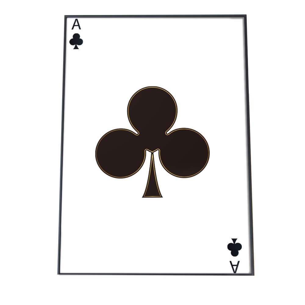 A 約59 x 84 cm yoko poster 7087 クローバー トランプ 白 アートプリント ポスター インテリア おしゃれ アート モダン シンプル お洒落 特大 大きい 小さい 縦