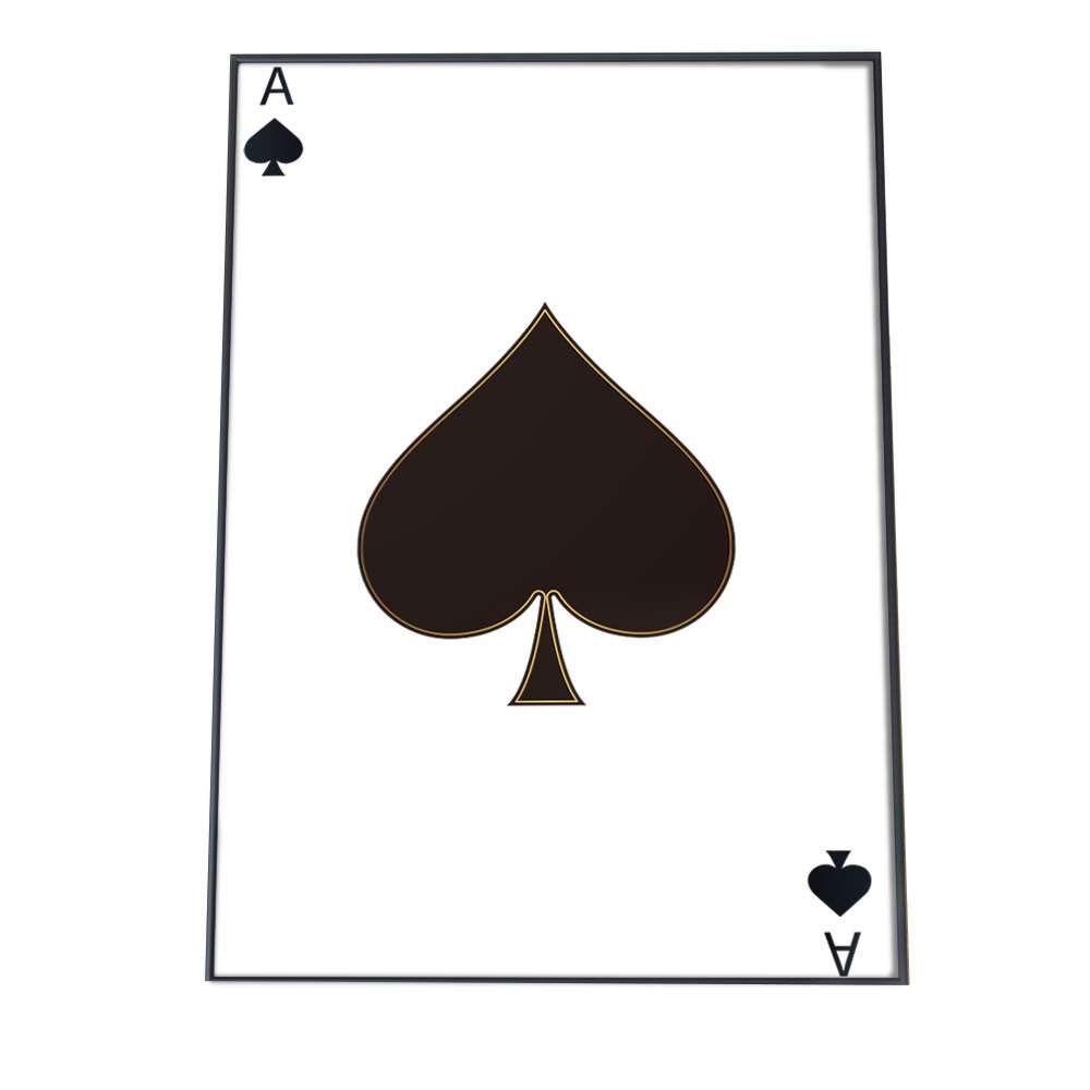 B 約73 x 103 cm yoko poster 7088 スペード 黒 トランプ 白 アートプリント ポスター インテリア おしゃれ アート モダン シンプル お洒落 特大 大きい 小さい 縦