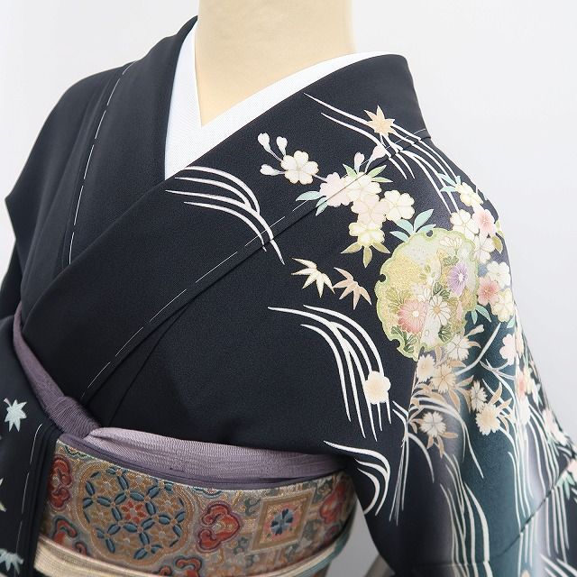 ❁tomihisa❁新品 吉澤友禅 お仕立て上がり品 金駒刺繍 雪輪 着物 正絹