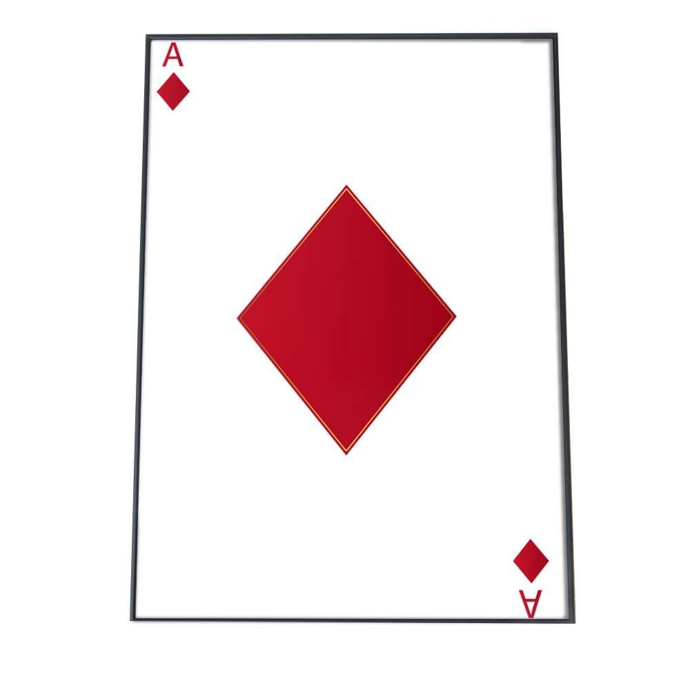 A 約59 x 84 cm yoko poster 7090 ダイヤ 赤 トランプ 白 アートプリント ポスター インテリア おしゃれ アート モダン シンプル お洒落 特大 大きい 小さい 縦