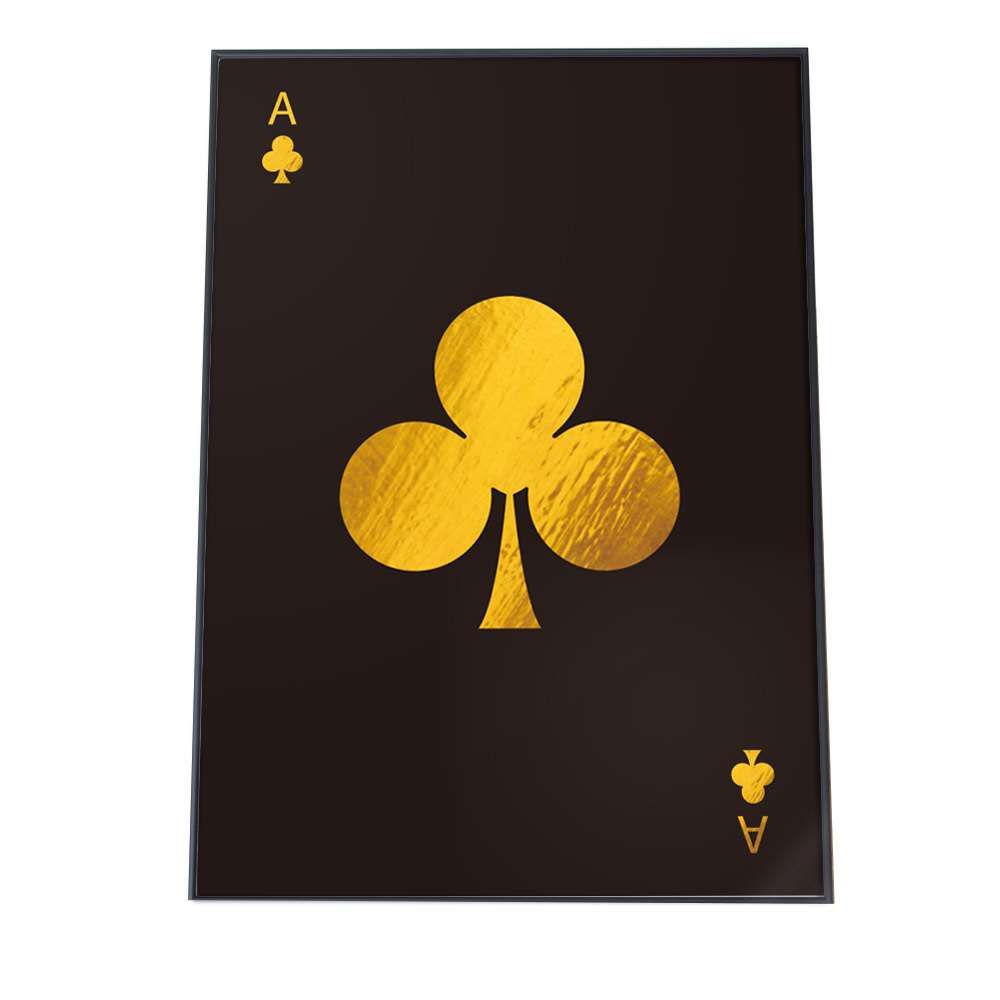 B 約73 x 103 cm yoko poster 7091 クローバー トランプ 黒 アートプリント ポスター インテリア おしゃれ アート モダン シンプル お洒落 特大 大きい 小さい 縦