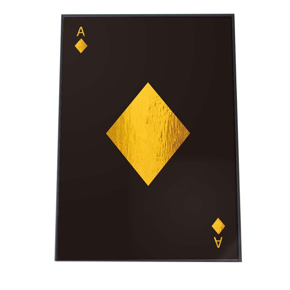A 約84 x 119 cm yoko poster 7094 ダイヤ 金 トランプ 白 アートプリント ポスター インテリア おしゃれ アート モダン シンプル お洒落 特大 大きい 小さい 縦
