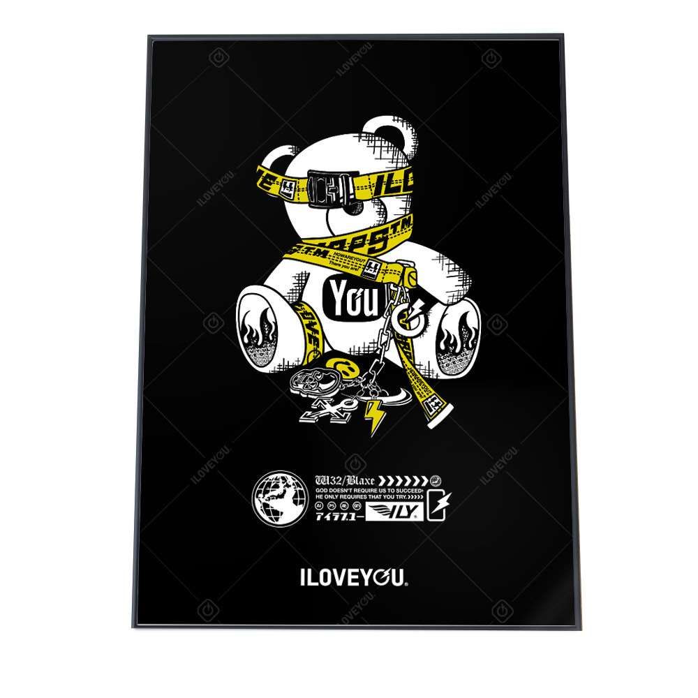 A 約59 x 84 cm yoko poster i 005 クマ 熊 ぬいぐるみ アートプリント ポスター インテリア おしゃれ アート モダン シンプル お洒落 特大 大きい 小さい 縦