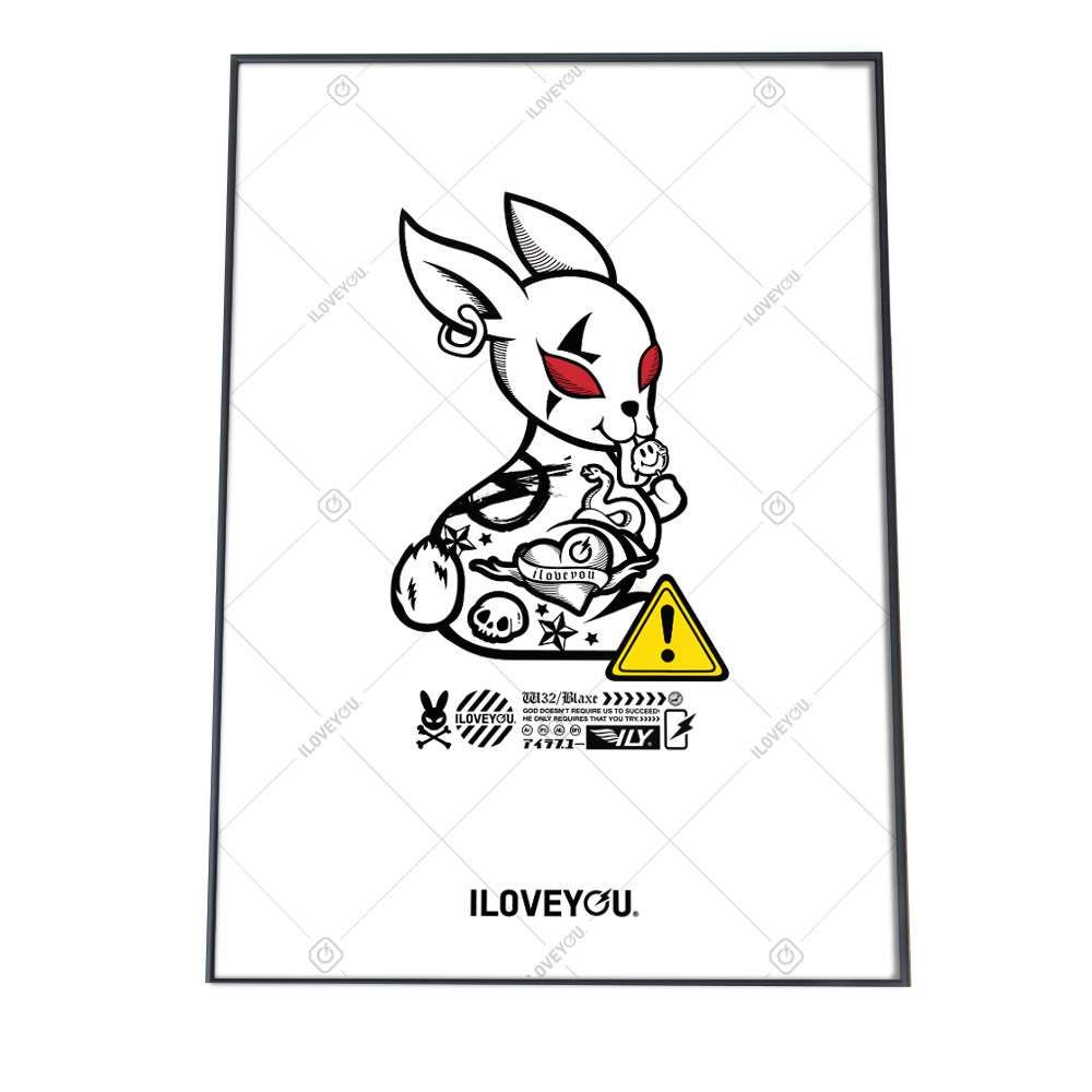 A3サイズ（約30×42cm）】【yoko-poster-i007】うさぎ ウサギ