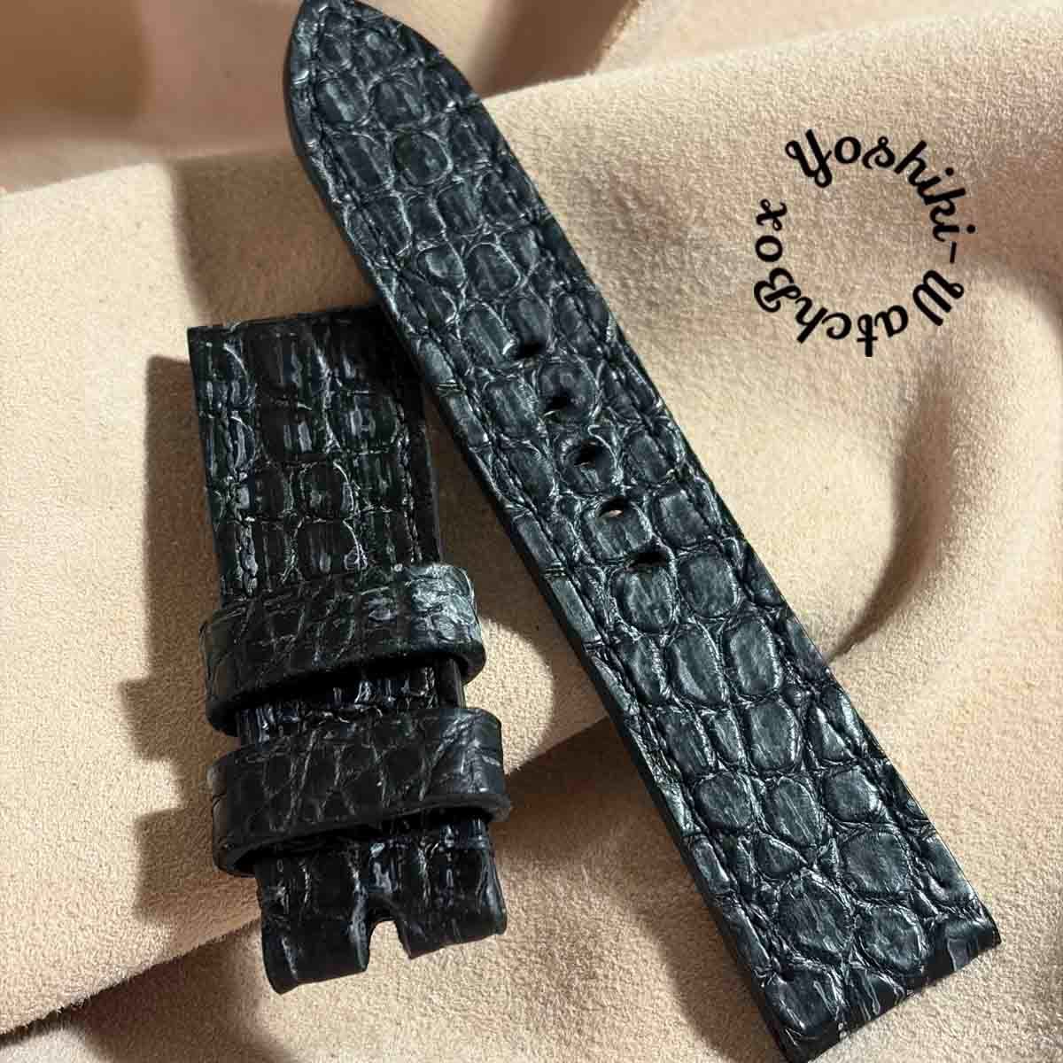 exh 64 ブライドル クロコダイル 腕時計ベルト ラグ幅24 mm バックル幅22