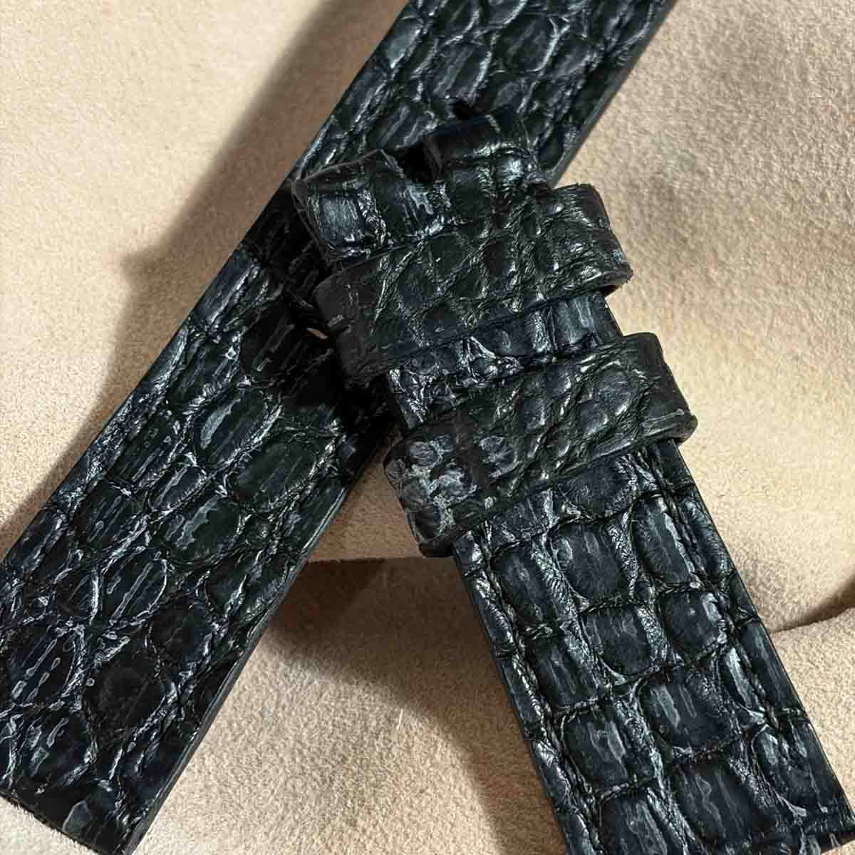 exh-64 ブライドル クロコダイル 腕時計ベルト (ラグ幅24mm - バックル