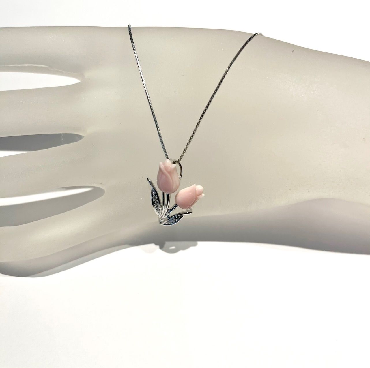 カード鑑あり K 18 WG コンクシェル チューリップトップ