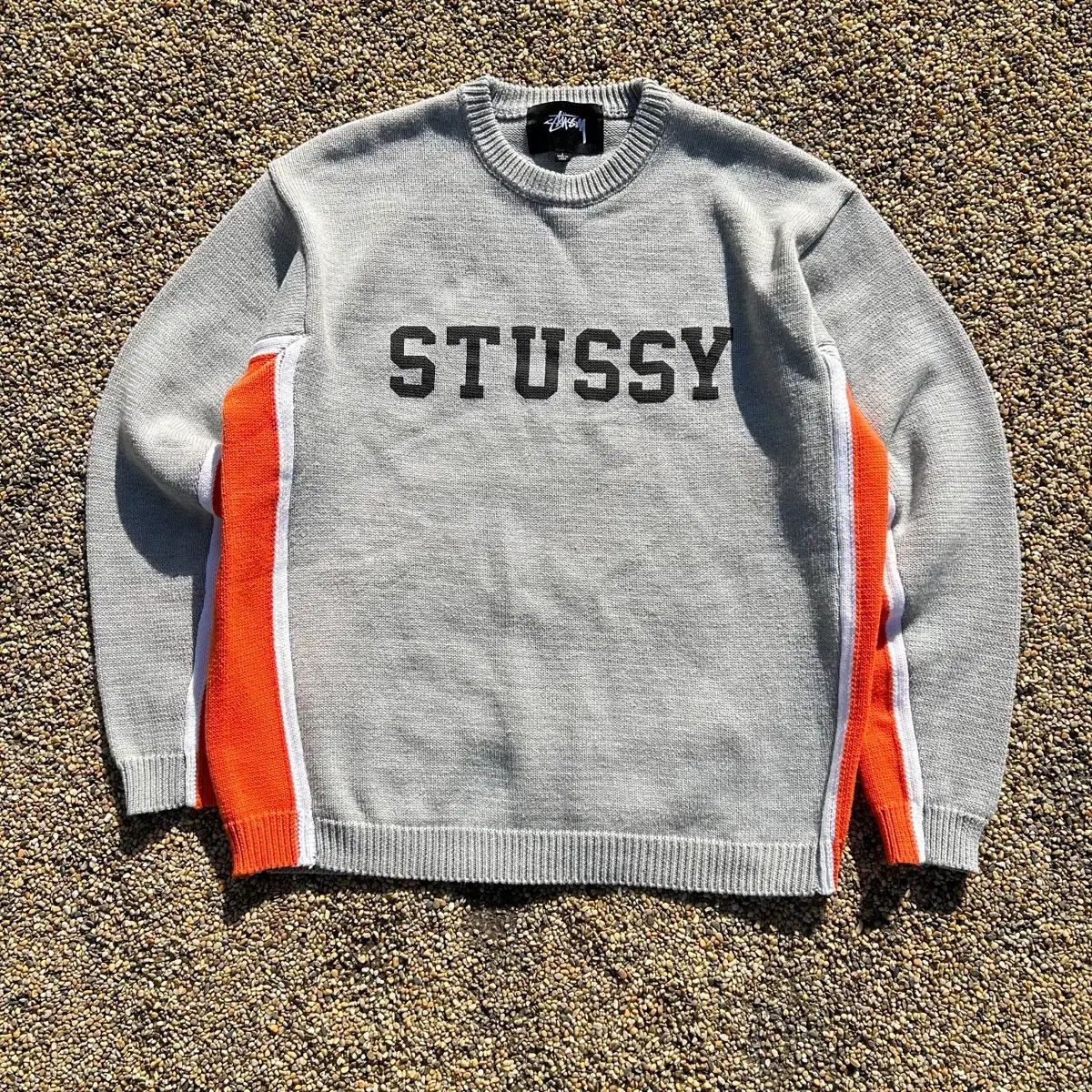 STUSSY ステューシー コントラスト ストライプ ニット - メルカリ