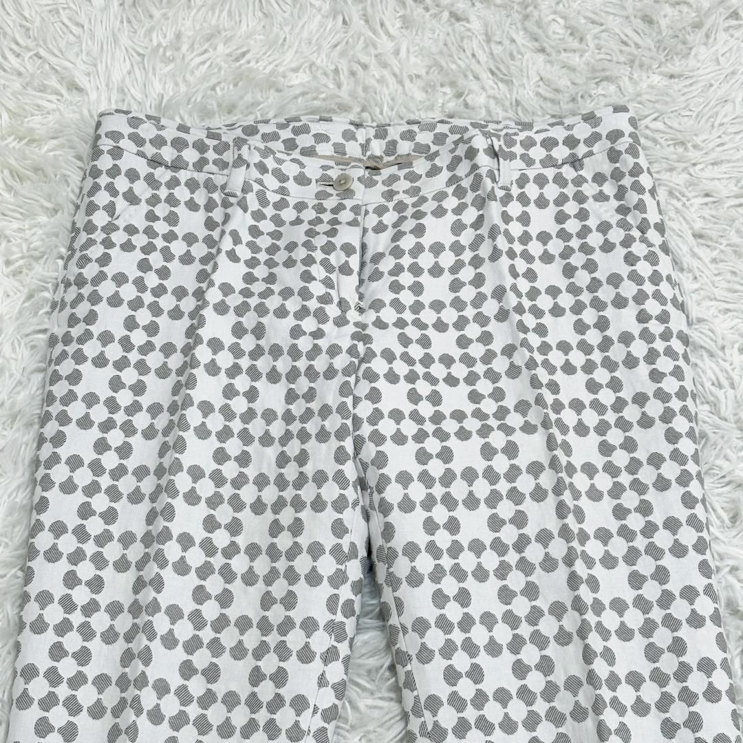 INCOTEX クロップドパンツ 42 綿 アイボリー グレージュ