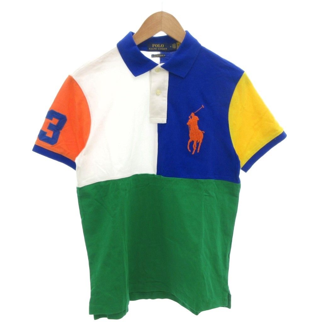 ポロ ラルフローレン POLO RALPH LAUREN ポロシャツ M マルチカラー ビッグポニー ナンバリング 半袖 FF GY 18