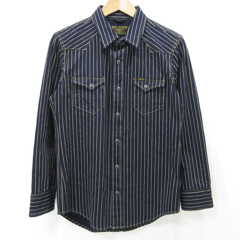 BIG JOHN ビッグジョン デニムウエスタンシャツ 10 oz DENIM WESTERN SHIRTS WABASH MS 004 E 055 P ネイビー サイズ S 101