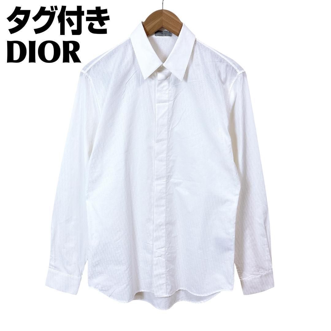 タグ付 Christian Dior オーブリークトロッター柄 ドレスシャツ