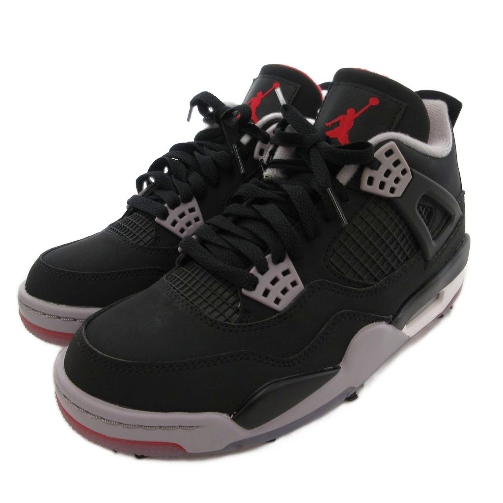 ナイキ NIKE タグ付き AIR JORDAN 4 G Bred CU 9981 002 ジョーダン4 ブレッド ゴルフシューズ 24 cm スニーカー 黒 ブラック AE GY 18