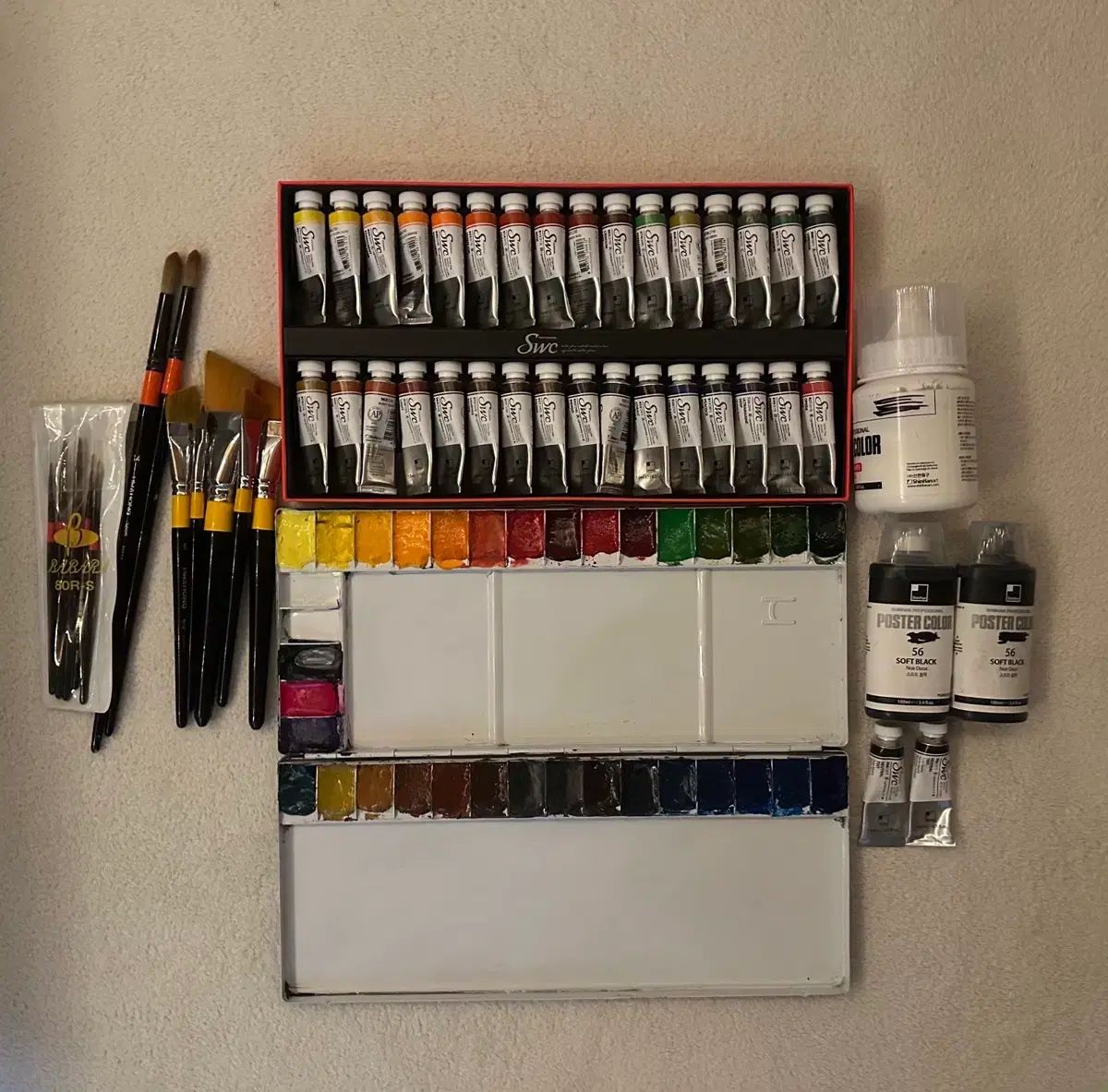 swcシンハン Face the Sun CARAT盤 パレット 筆 白 ブラック