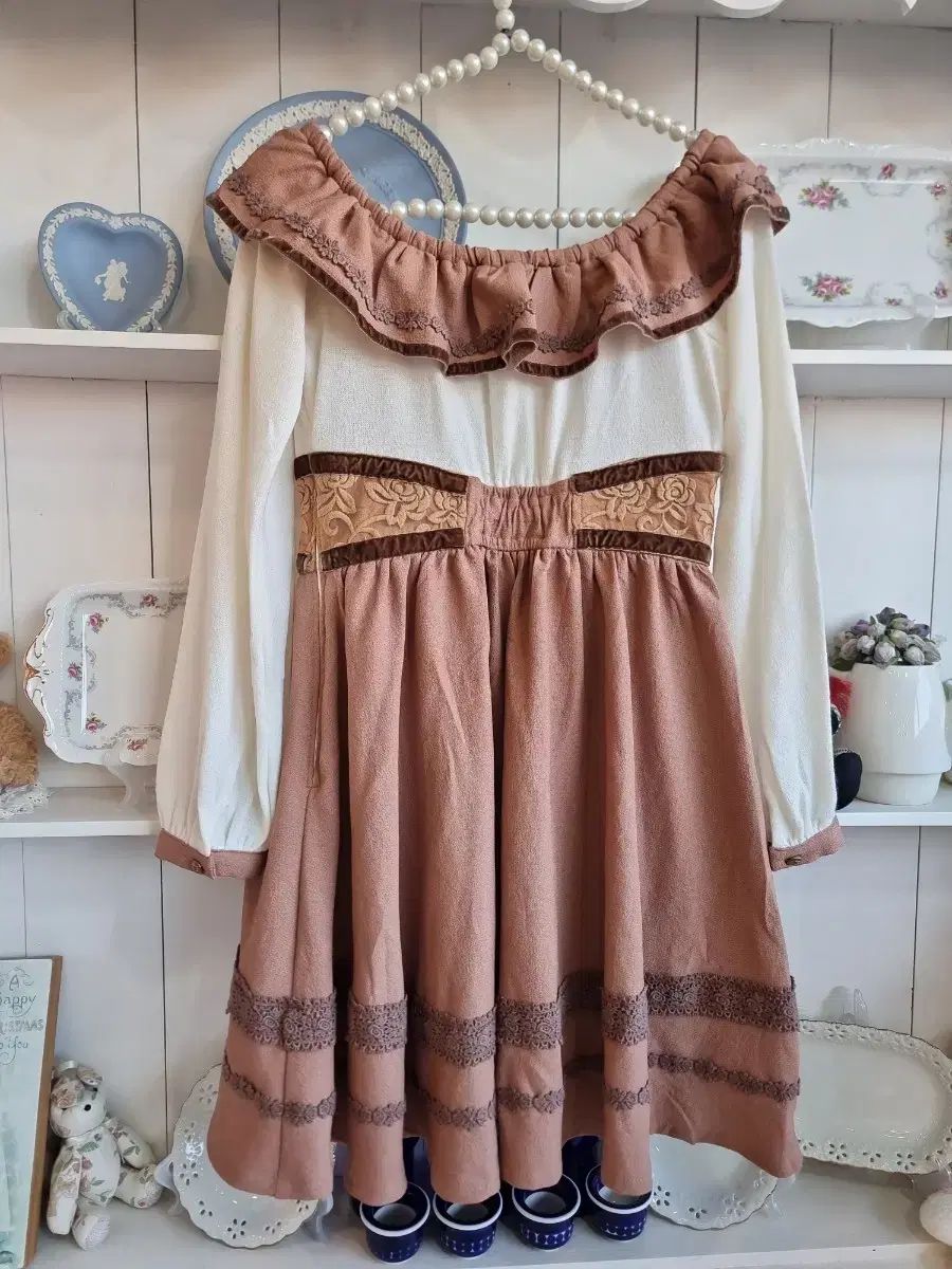 バイカラー オフショルダー