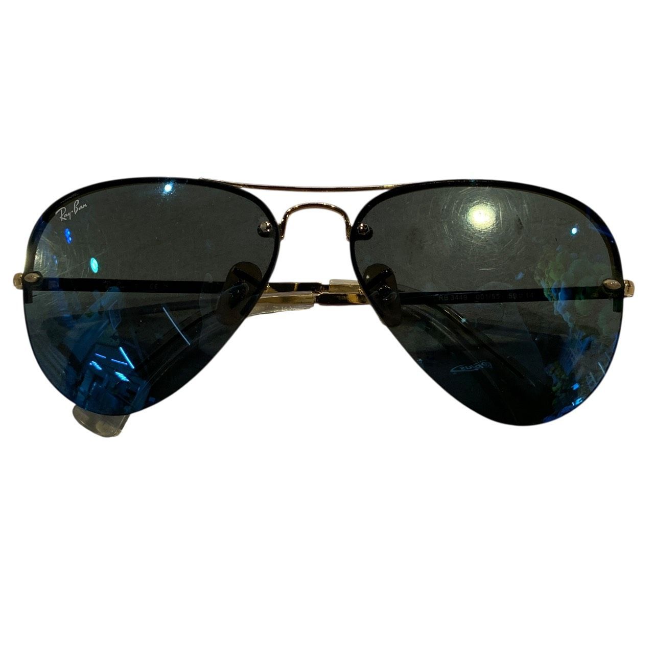 ♪3712 Ray-Ban レイバン サングラス 中古 RB3449 ゴールドフレーム 