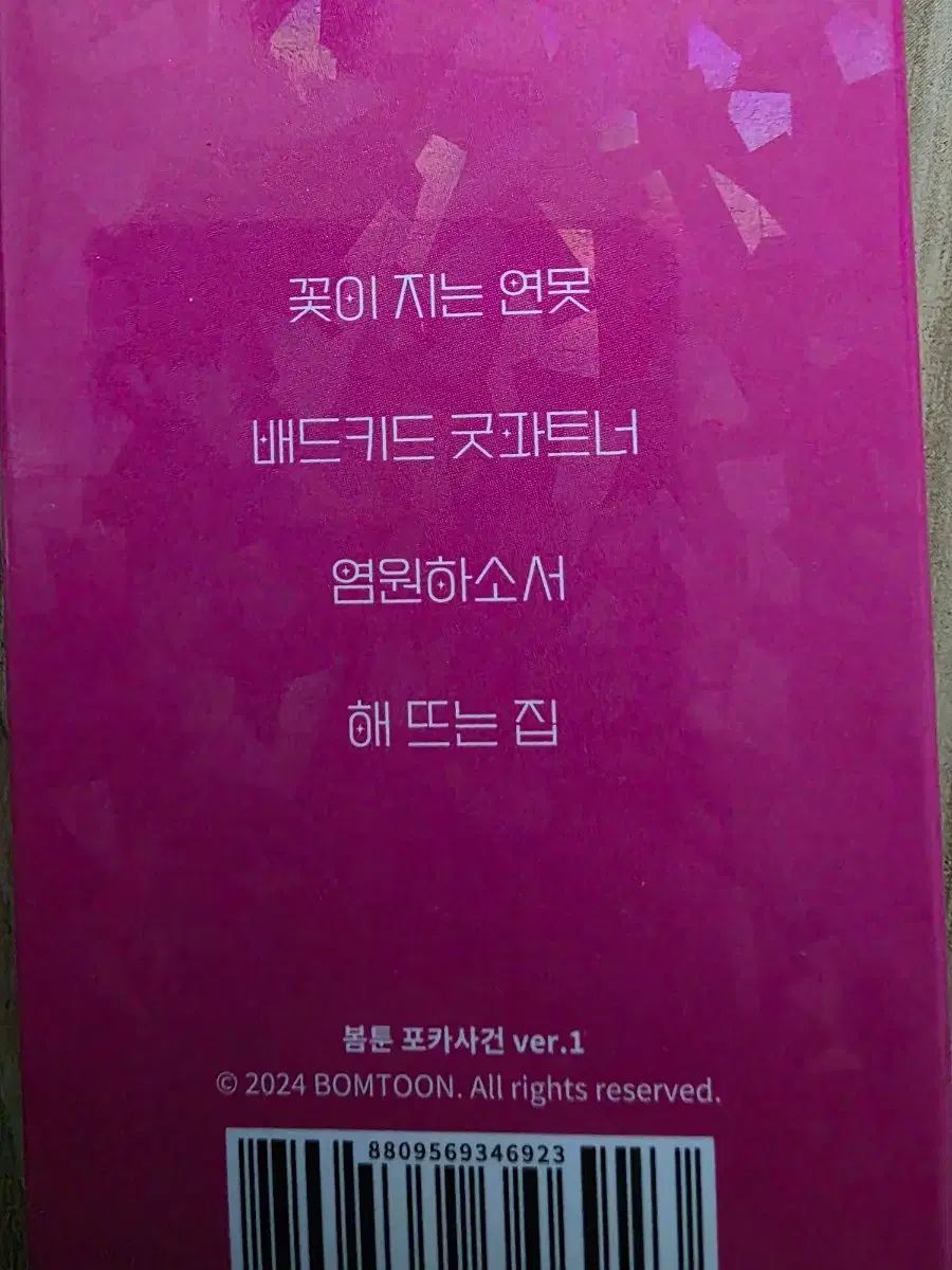 BOMTOON トレカ事件 ver 1 花イージー池 バッドキッドグッドパートナー 願い下され 해뜨는ジップ