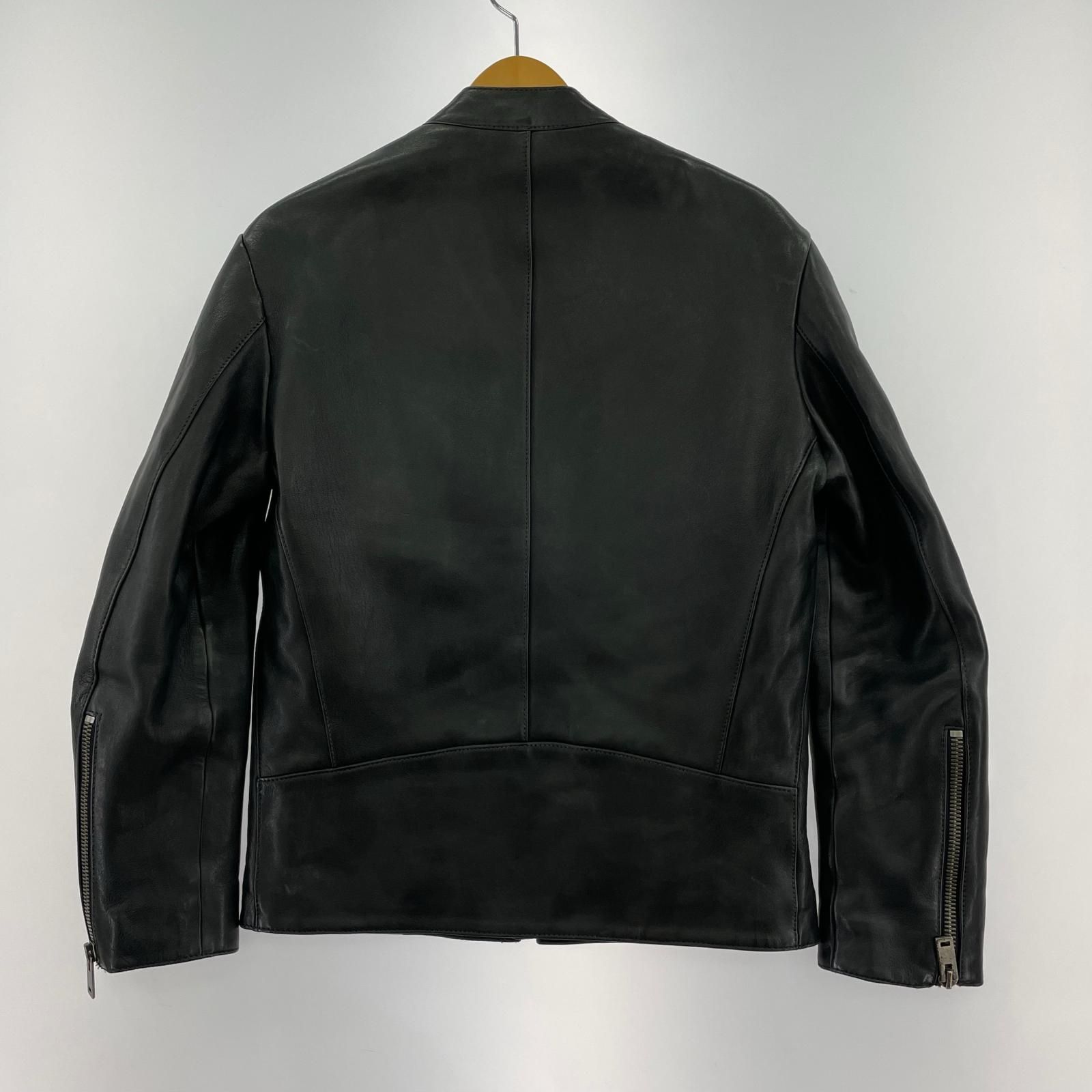 MAISON MARGIELA 17AW 5ZIP レザージャケット 八ﾉ字 44 ブラック 