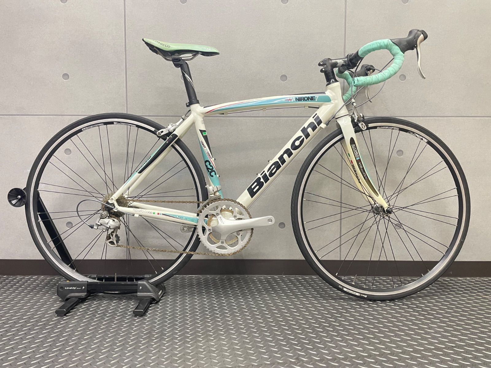 未整備品 Bianchi ビアンキ VIA NIRONE 7 C 2 ヴィアニローネ 2010年頃 50 SHIMANO シマノコンポ 9 s アルミ ロードバイク 完成車 W 0117