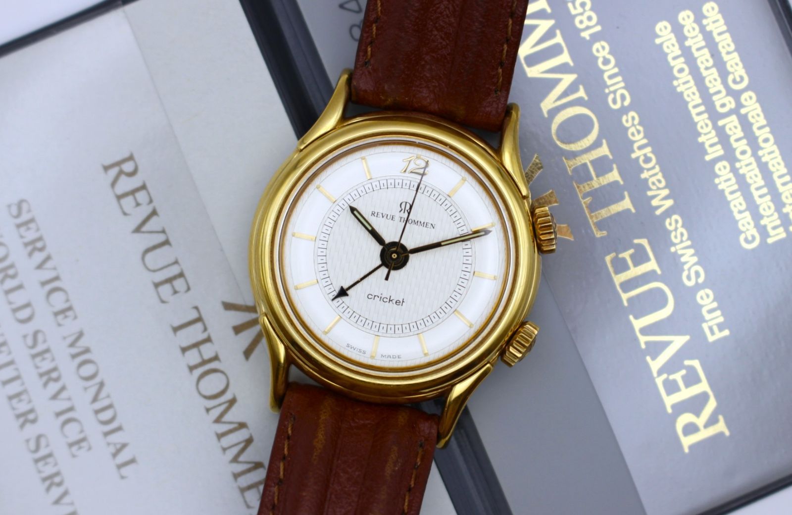 VRW 1504 時計 REVUE THOMMEN レビュートーメン 7922001 クリケット SL文字盤 メンズ 手巻き 腕時計 稼働品