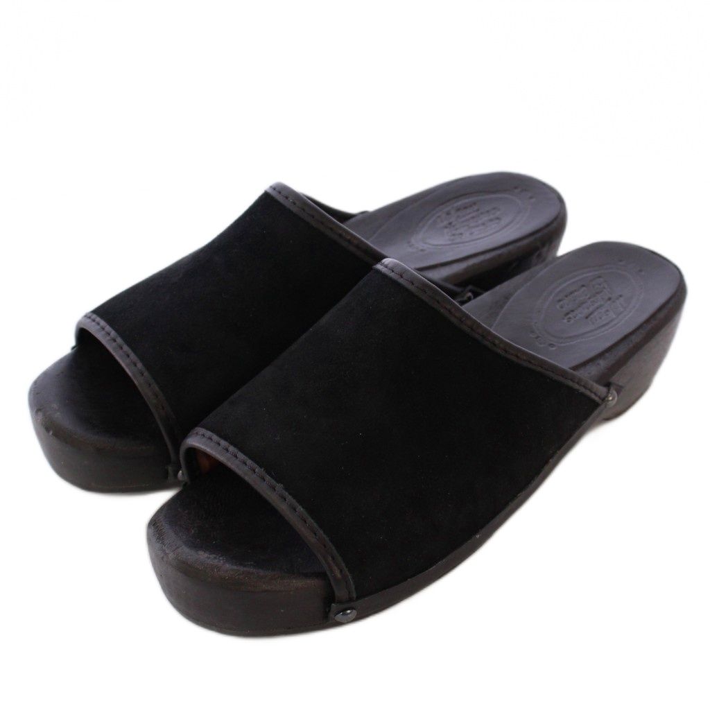 ネルソン NELSON サボサンダル スエード ウッド オープントゥ 42 27㎝ 黒 ブラック XZ GY 18