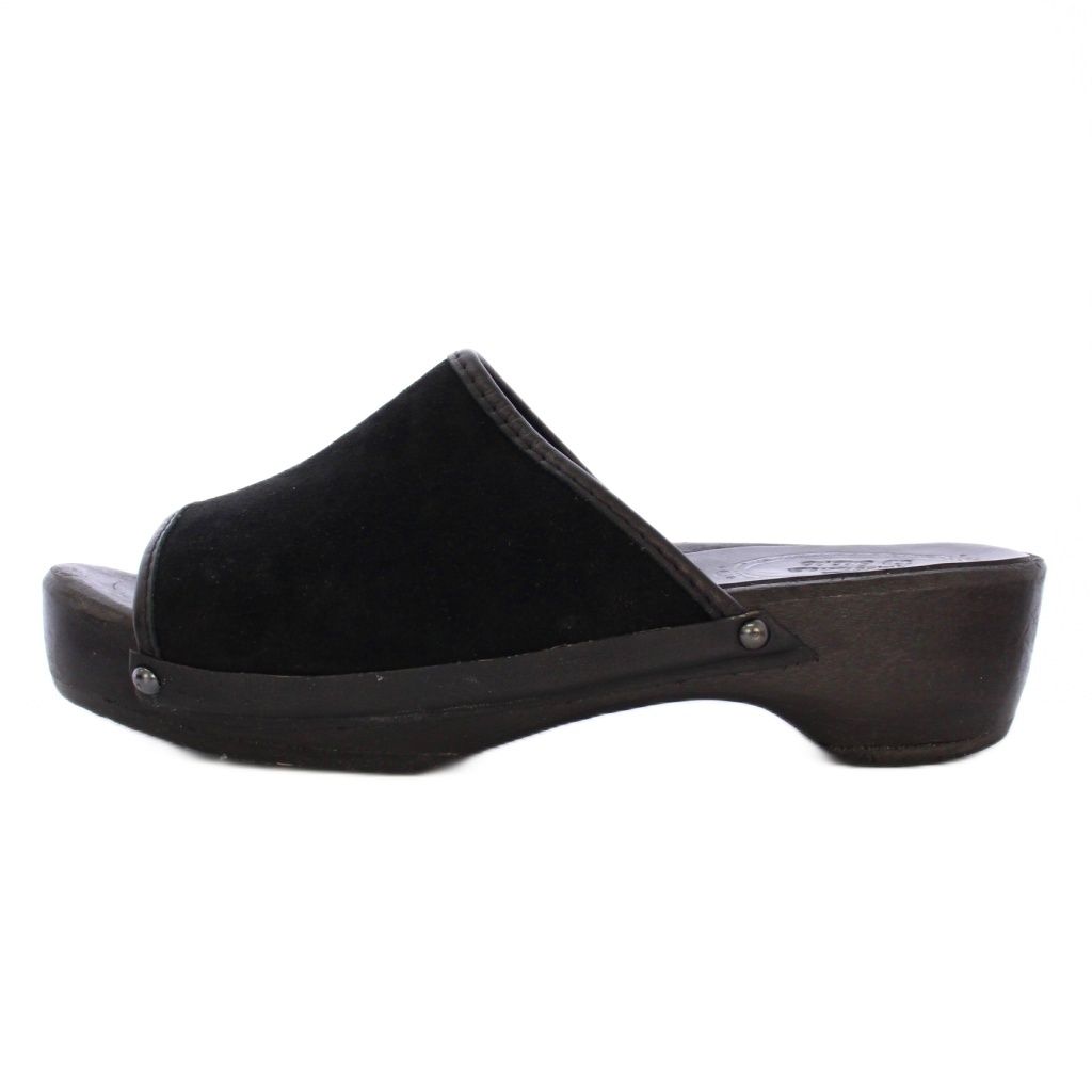 ネルソン NELSON サボサンダル スエード ウッド オープントゥ 42 27㎝ 黒 ブラック XZ GY 18