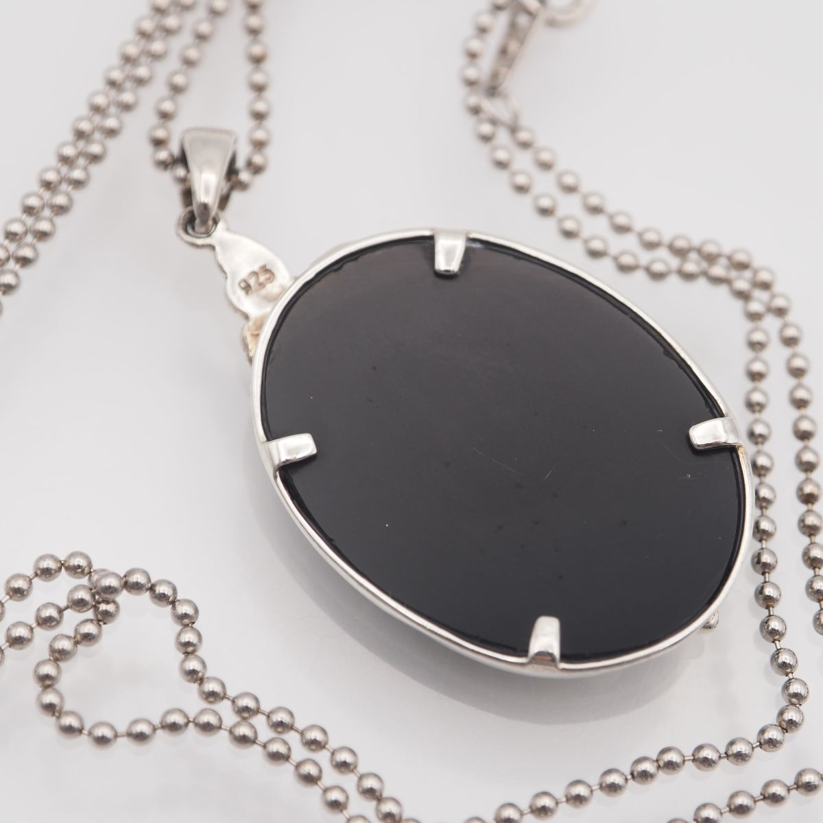 L957 オニキス マーカサイト マルカジット SV925刻印 ペンダント