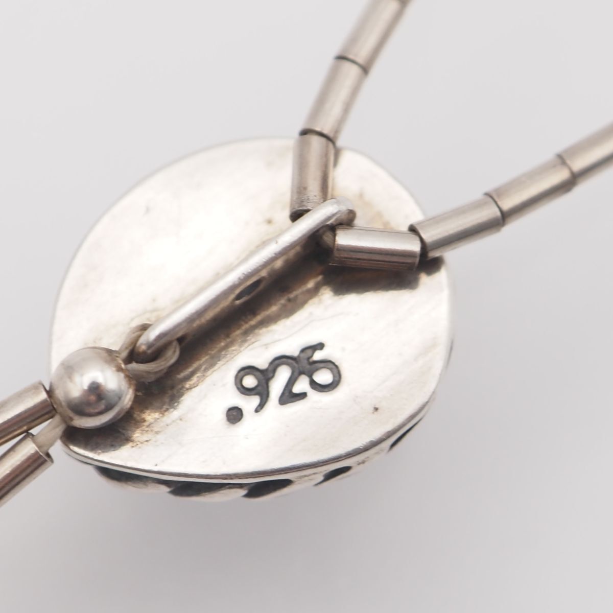 L863 オニキス シルバービーズ 925刻印 ネックレス デザイン シルバー