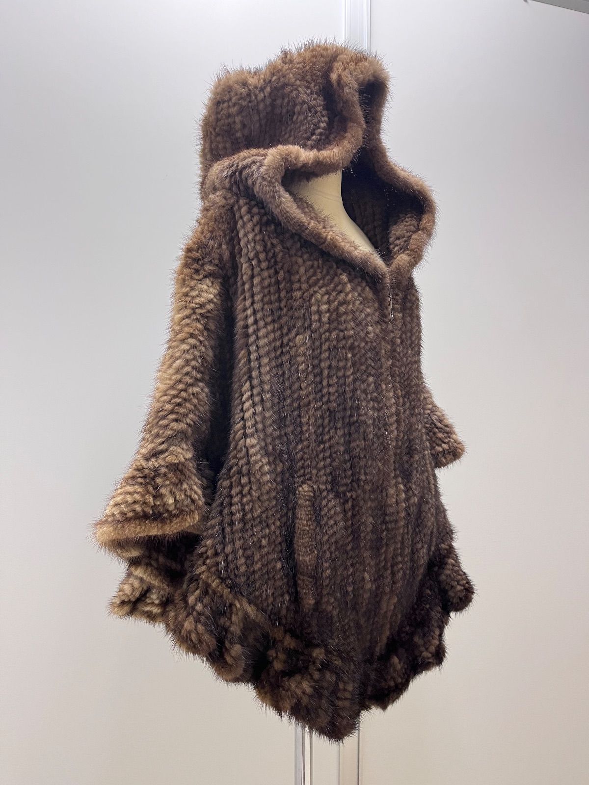 デミバフミンク　ケープ　ポンチョ　マント　ダークブラウン デミバフミンク ケープ ポンチョ マント ダークブラウン 楽天市場
