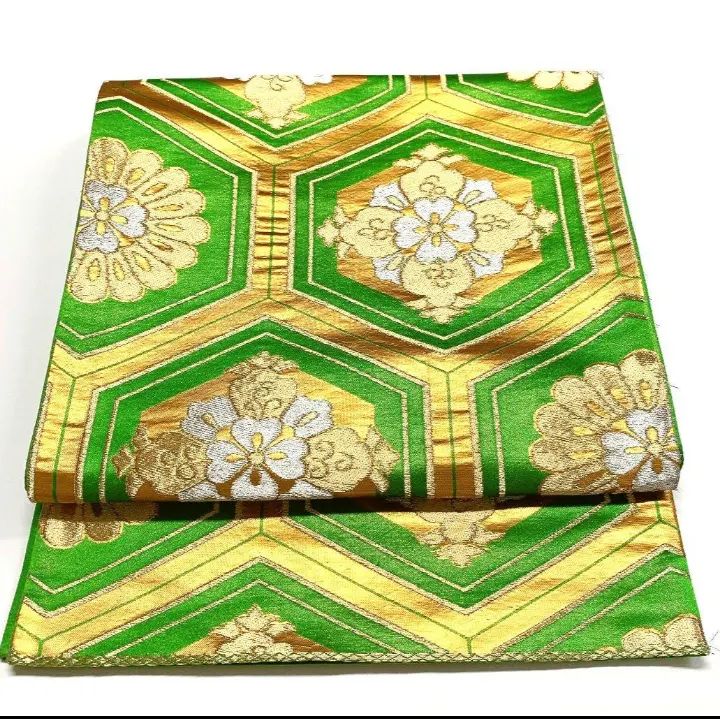 お正月値下げセール！！美品 正絹 リサイクル 礼装袋帯 銀糸 六通織 亀甲華文 5301］袋帯 華紋亀甲文様 金銀糸 六通 正絹 着物 フォーマル - メルカリ