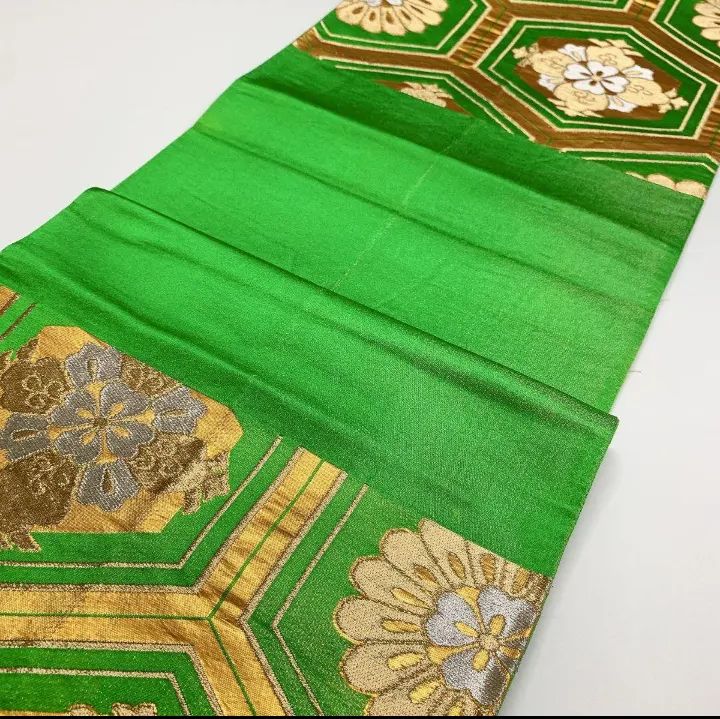 5301］袋帯 華紋亀甲文様 金銀糸 六通 正絹 着物 フォーマル - メルカリ