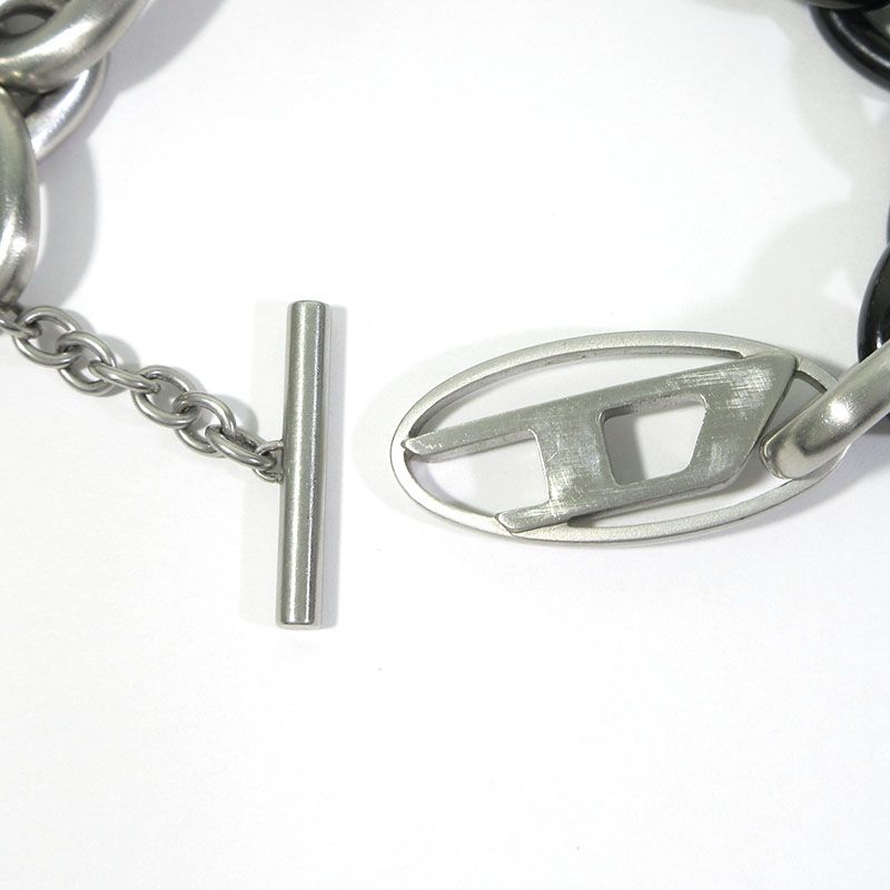 DIESEL ディーゼル Dx 1531931 Dロゴ ツートーン チェーン ブレスレット カラー シルバー ブラック 134