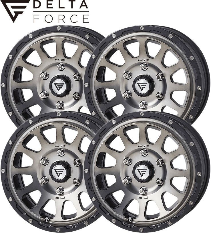 M s 210系 ハイラックスサーフ DELTA FORCE OVAL 17インチ ホイール 4本 セット 1台分 マットスモークポリッシュ 17 x 8 0 J 20 6 139 7 デルタフォース パーツ 部品 エクシズルライン