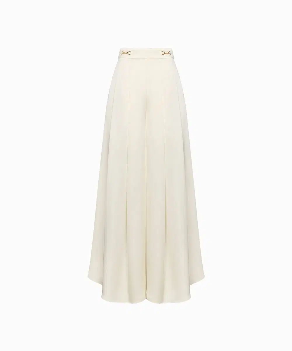 GRACE U グレースユー プリーツ サテン パンツ S クリーム