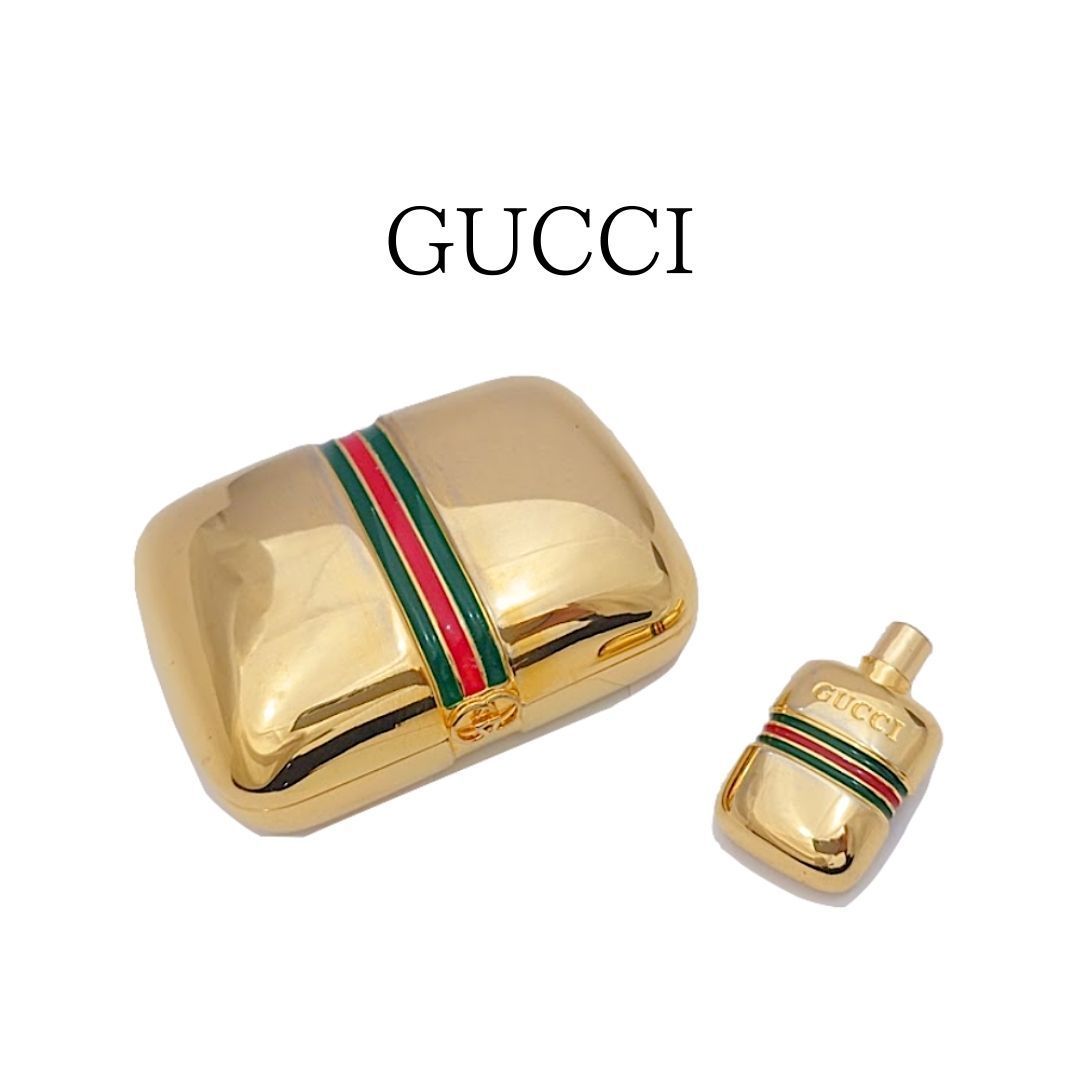 GUCCI グッチ パフュームボトル 香水ボトル シェリーライン ゴールド オールドグッチ ヴィンテージ