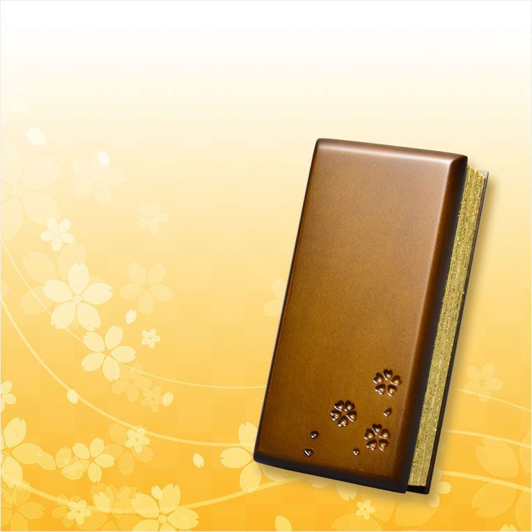 仏具 唐木過去帳セット 桜花彫り模様 桜いちず 日入りタイプ ダークブラウン色 全宗派対応 過去帖