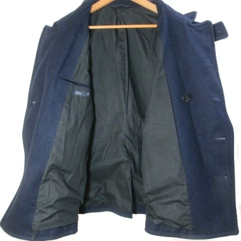 シップス SHIPS Pコート ピーコート USA製 ウール M 紺 ネイビー /X