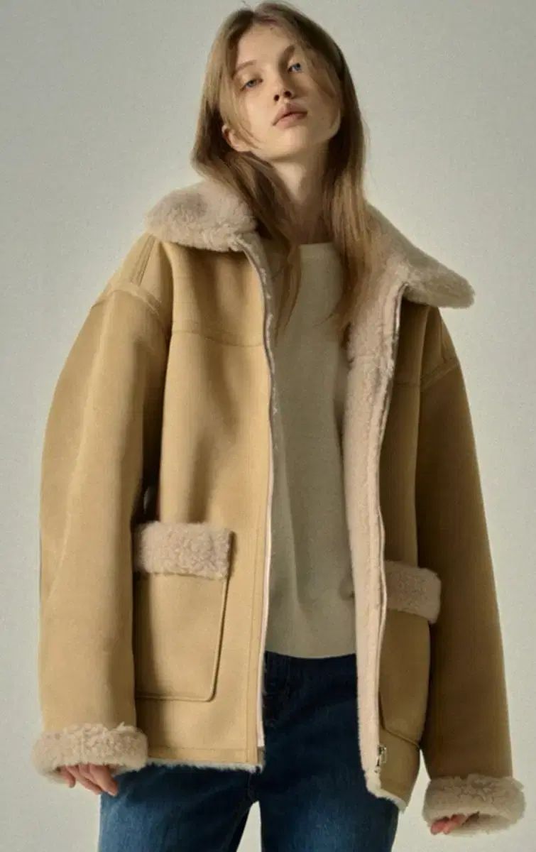 FACADE PATTERN リバーシブル ハーフ ムートン