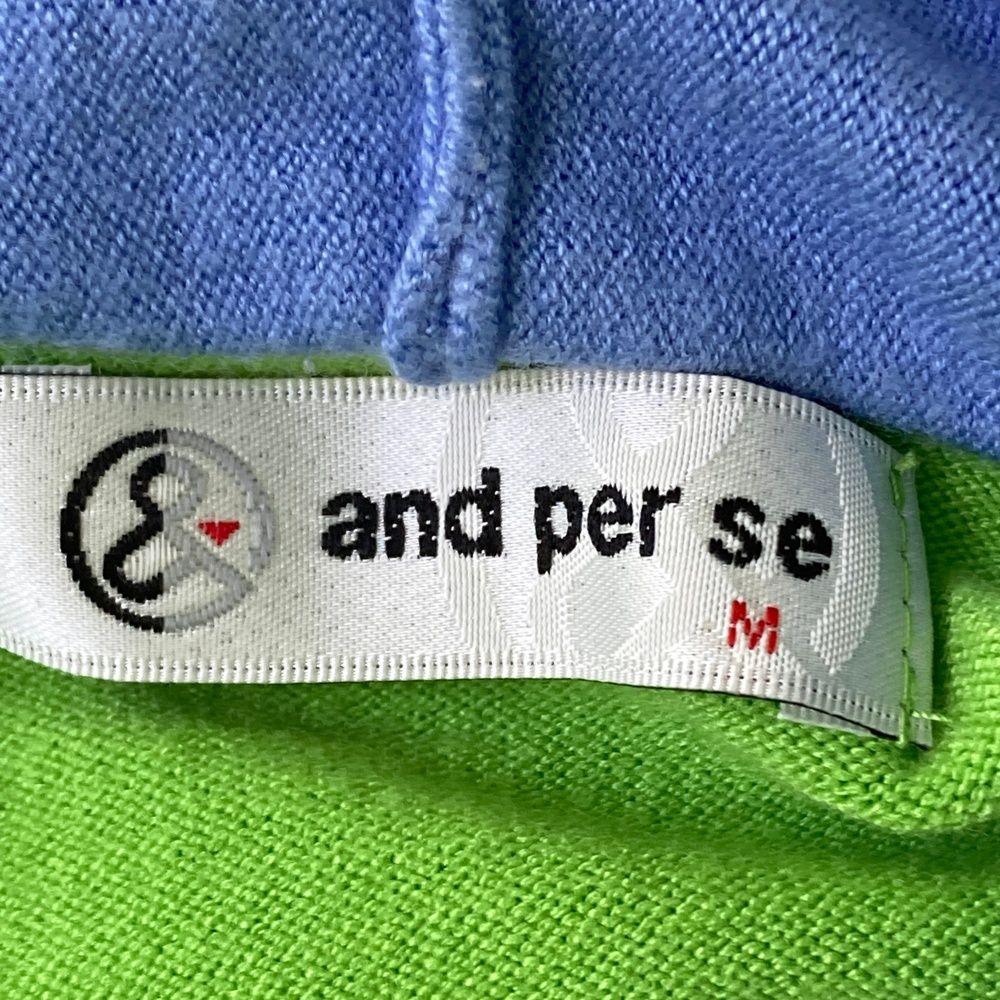 サイズ：M AND PER SE アンパスィ フード付 ニットセーター グリーン系