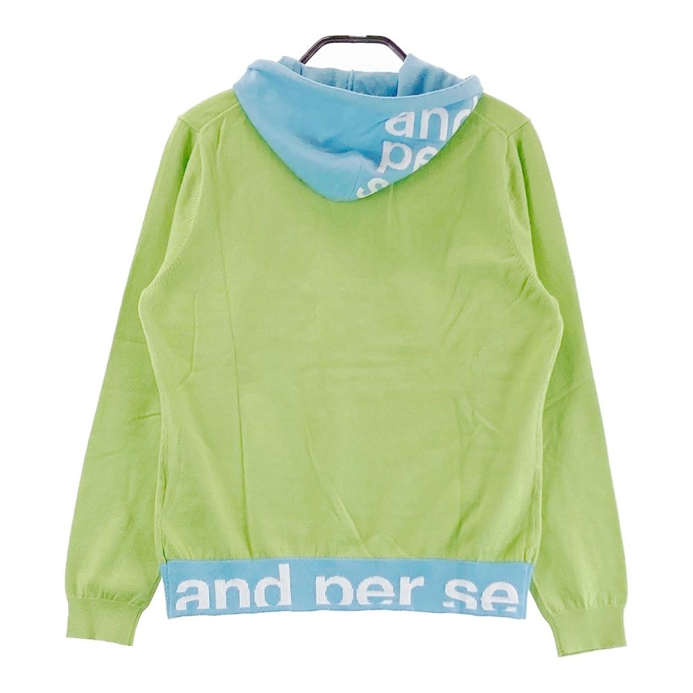 サイズ：M AND PER SE アンパスィ フード付 ニットセーター グリーン系