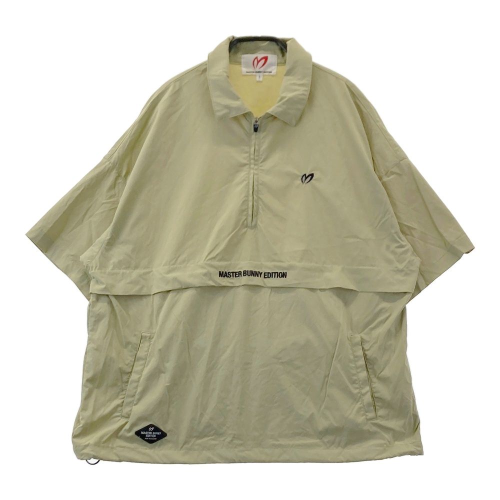 サイズ 1 MASTER BUNNY EDITION マスターバニーエディション モデル 襟付ハーフジップ 半袖ブルゾン ジャケット ベージュ系 ゴルフウェア レディース ストスト