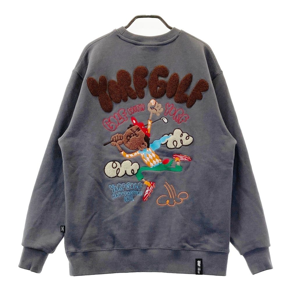 サイズ S YORF GOLF ヨルフゴルフ モデル レーヤースウェットクルーネック グレー系 ゴルフウェア メンズ ストスト