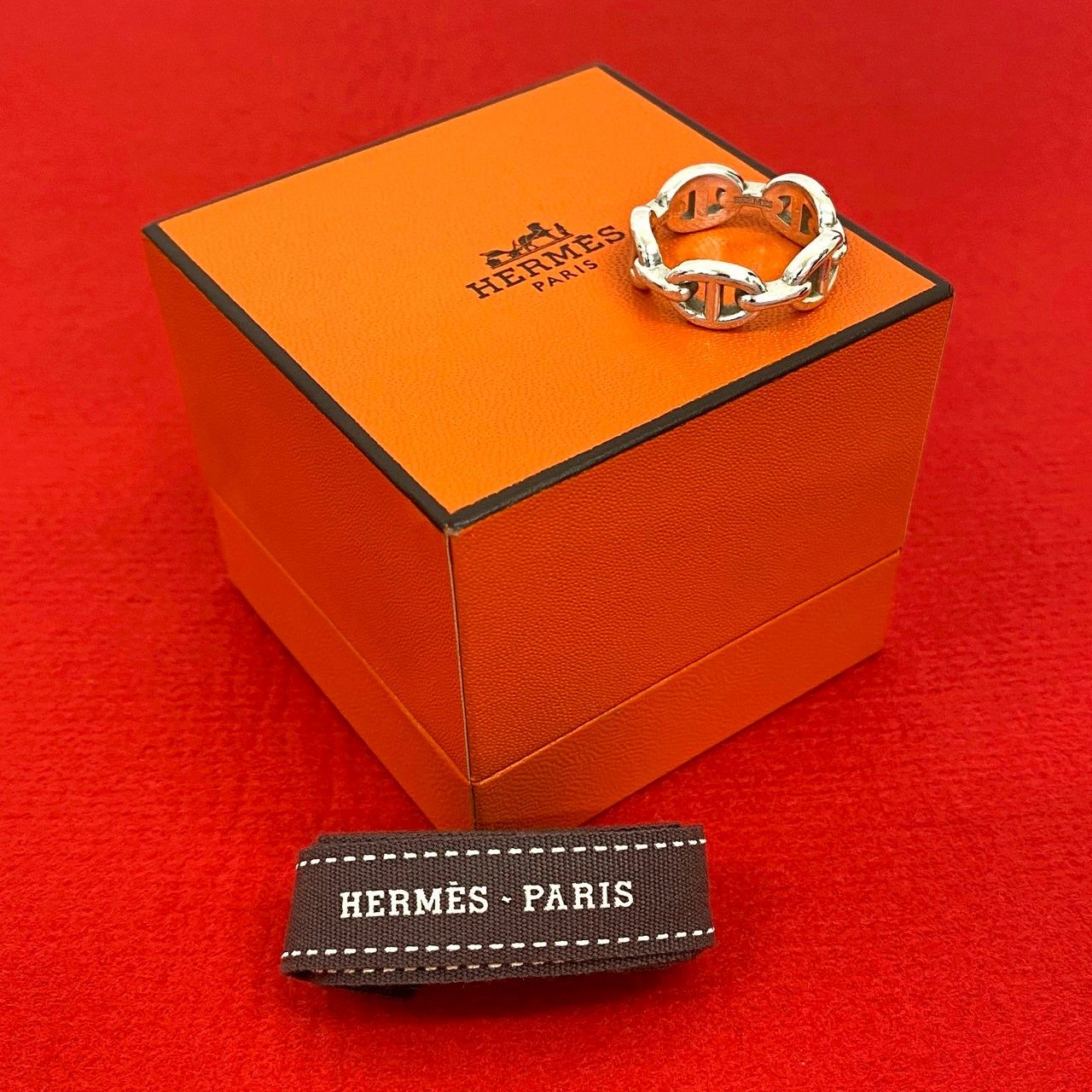 き HERMES エルメス シェーヌダンクル アンシェネ リング シルバー925 指輪 15号 アクセサリー 小物 シルバー 42166