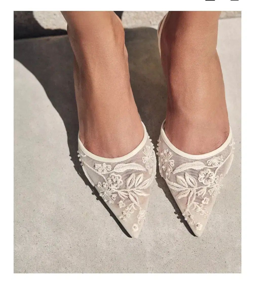 ZARA メッシ 刺繍装飾 バックレス シューズ 36