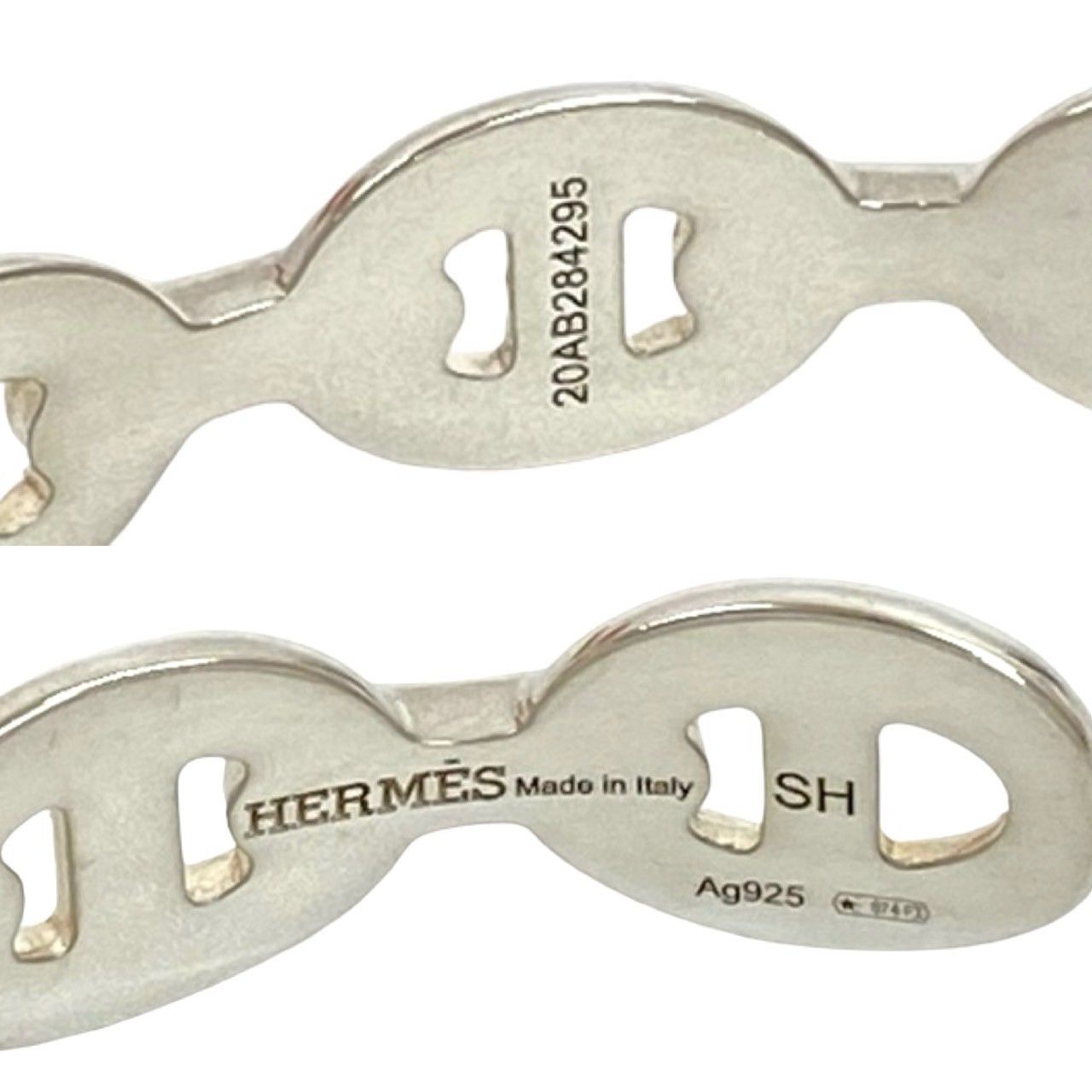 希少 HERMES シルバーバングル 箱付き 極 美品 希少品 箱付き HERMES